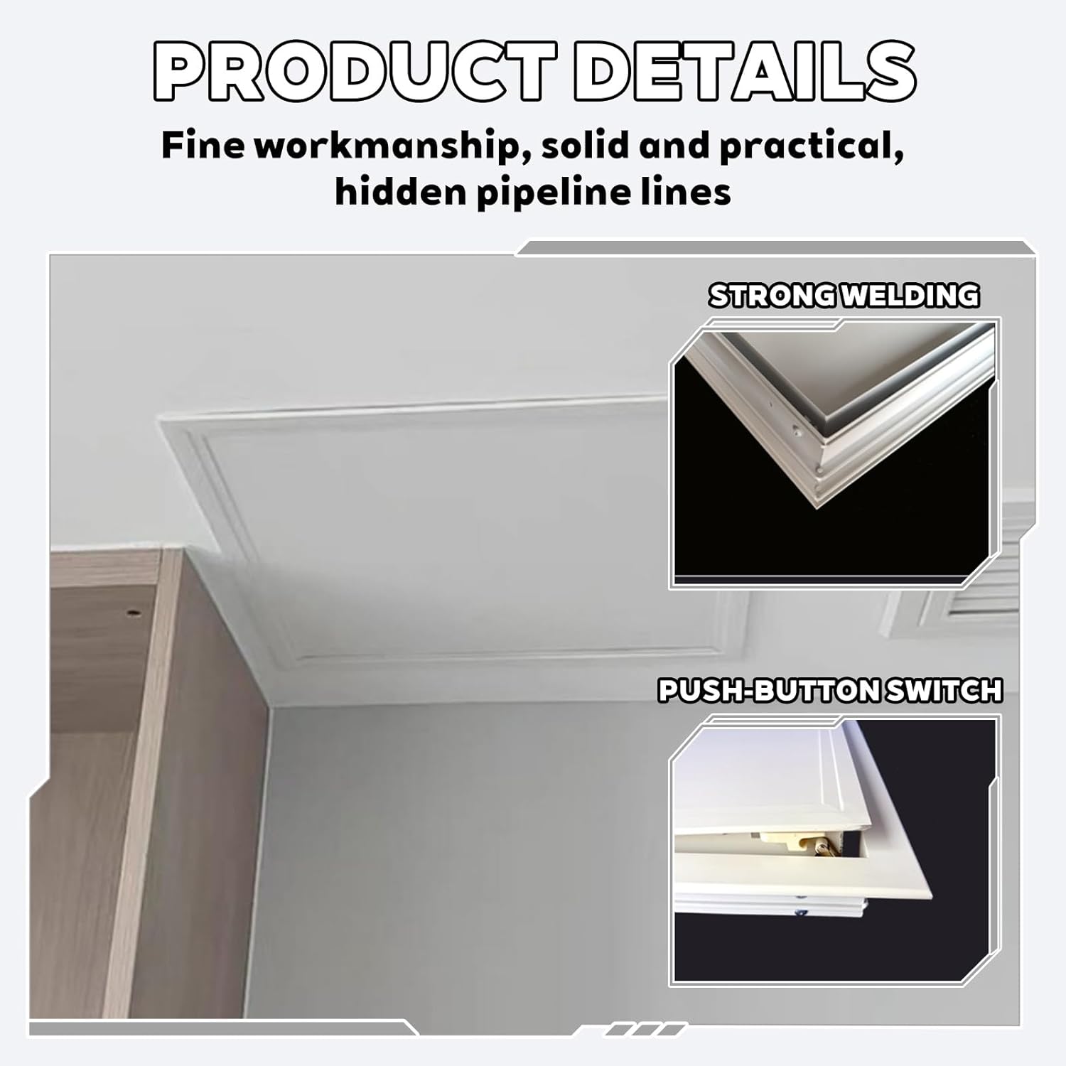 Rectangular Access Panel Aluminum for Ceiling,Decorative Access Doors for Home Plumbing,Metal Service Shaft Hole Box with Spring,Easy to Install Plumbing Door Cover