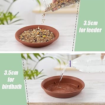 2 Piece Bird Bath for Garden, Wall Mounted Bird Feeder, Hanging Bird Bath, Fence Deck Bird Feeder Tray, Attracting Wild Birds, Bird Table Bird Water Feeder for Installed on Trees,Balcony,Outdoor Walls