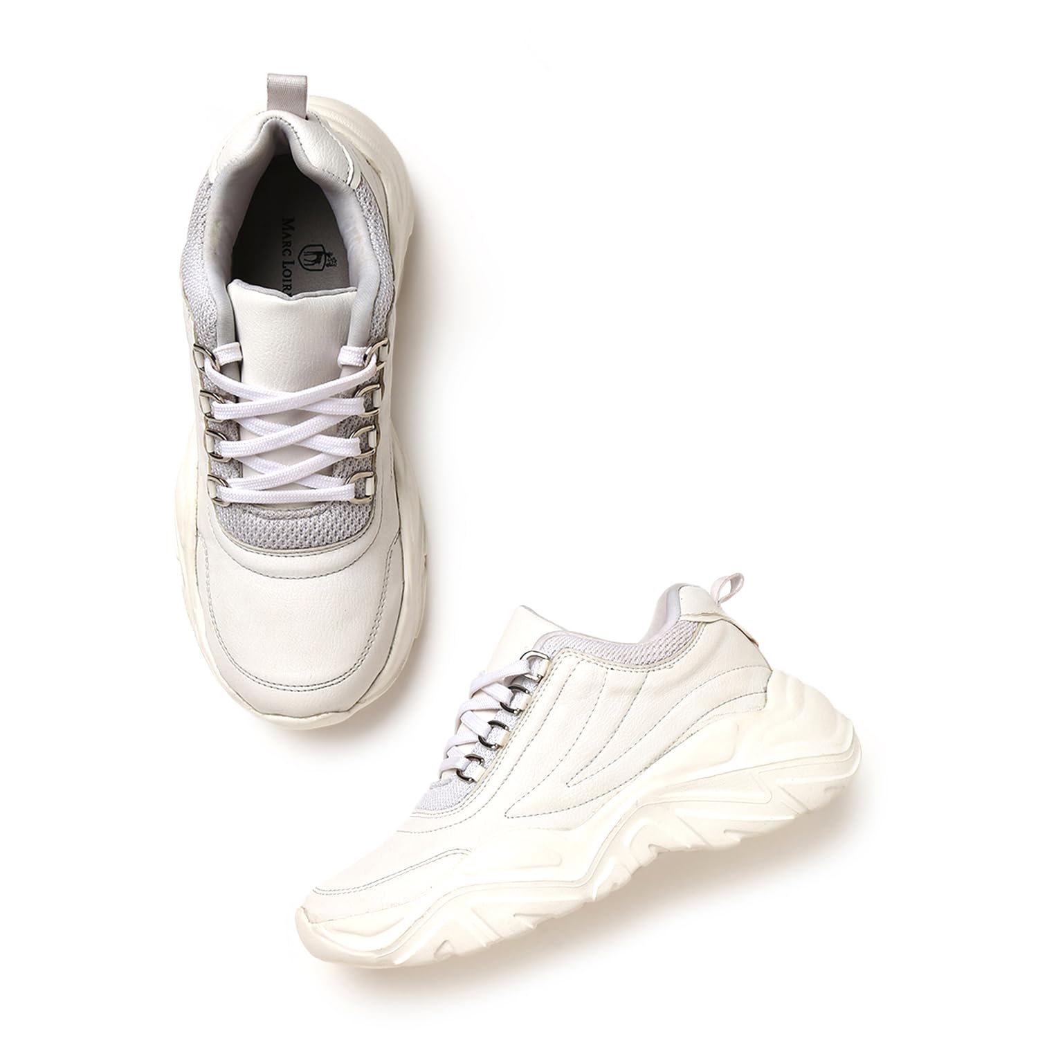Marc Loire Women Lace Up Sneakers, Casual Shoes (White, 3) (B0CST5ZVBC) Amazon Price History, Amazon Price Tracker
