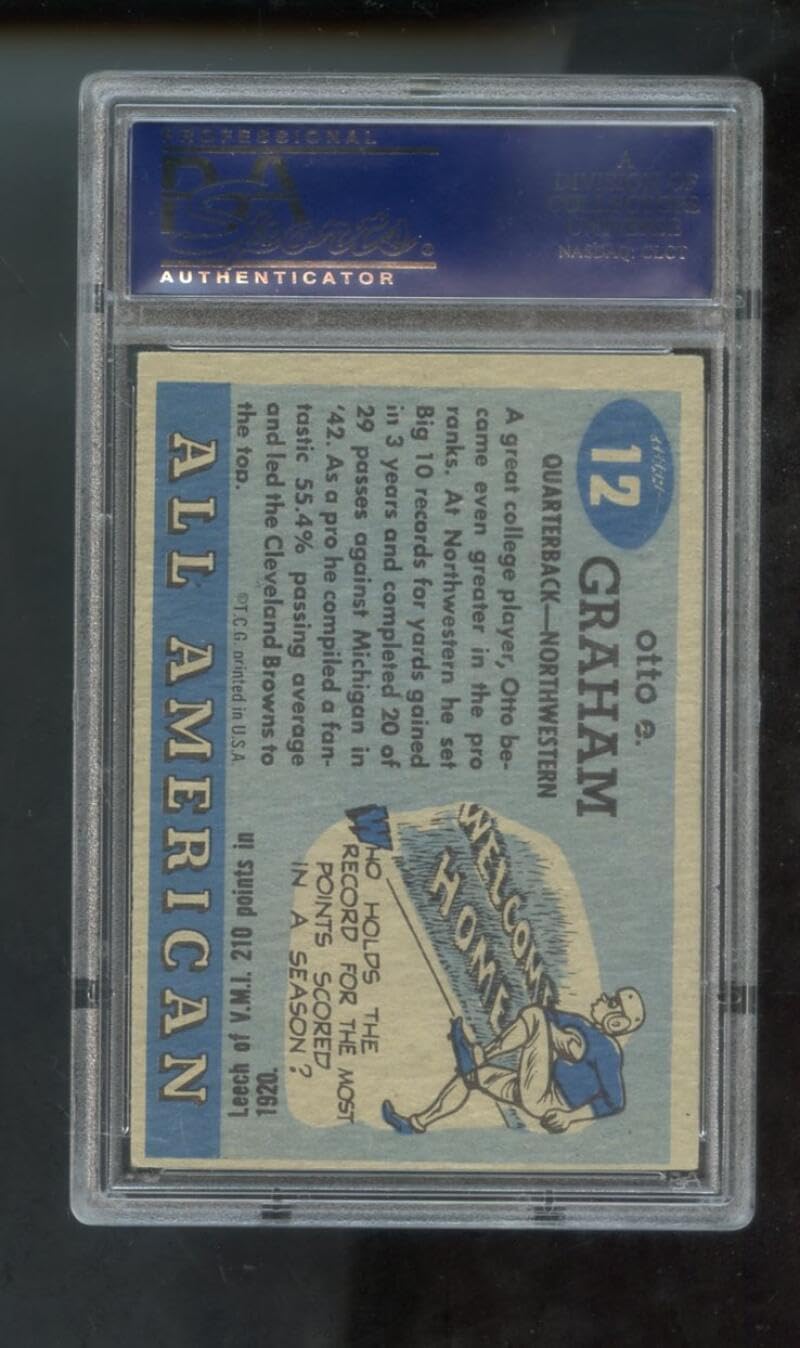 1955 Topps All-American #12 Otto Graham PSA 4 (MC) Graded Football Card North Western N.