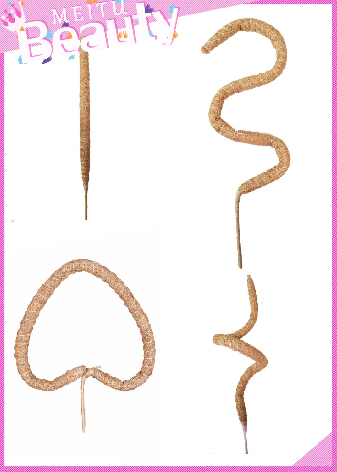 Poteau en mousse de 122 cm, poteau en mousse pliable pour plantes en pot, grand poteau en mousse pour plantes grimpantes d'intérieur, grand support de poteau en fibre de coco, poteau en mousse