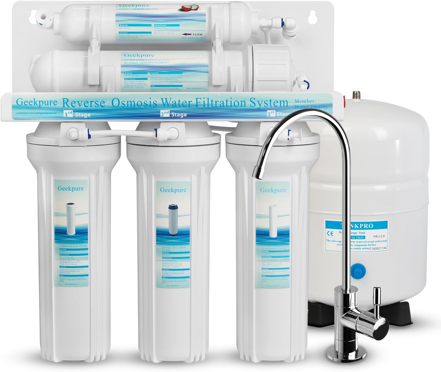 Geekpure 5-Stage Under-Sink RO Drinking Water Filter System