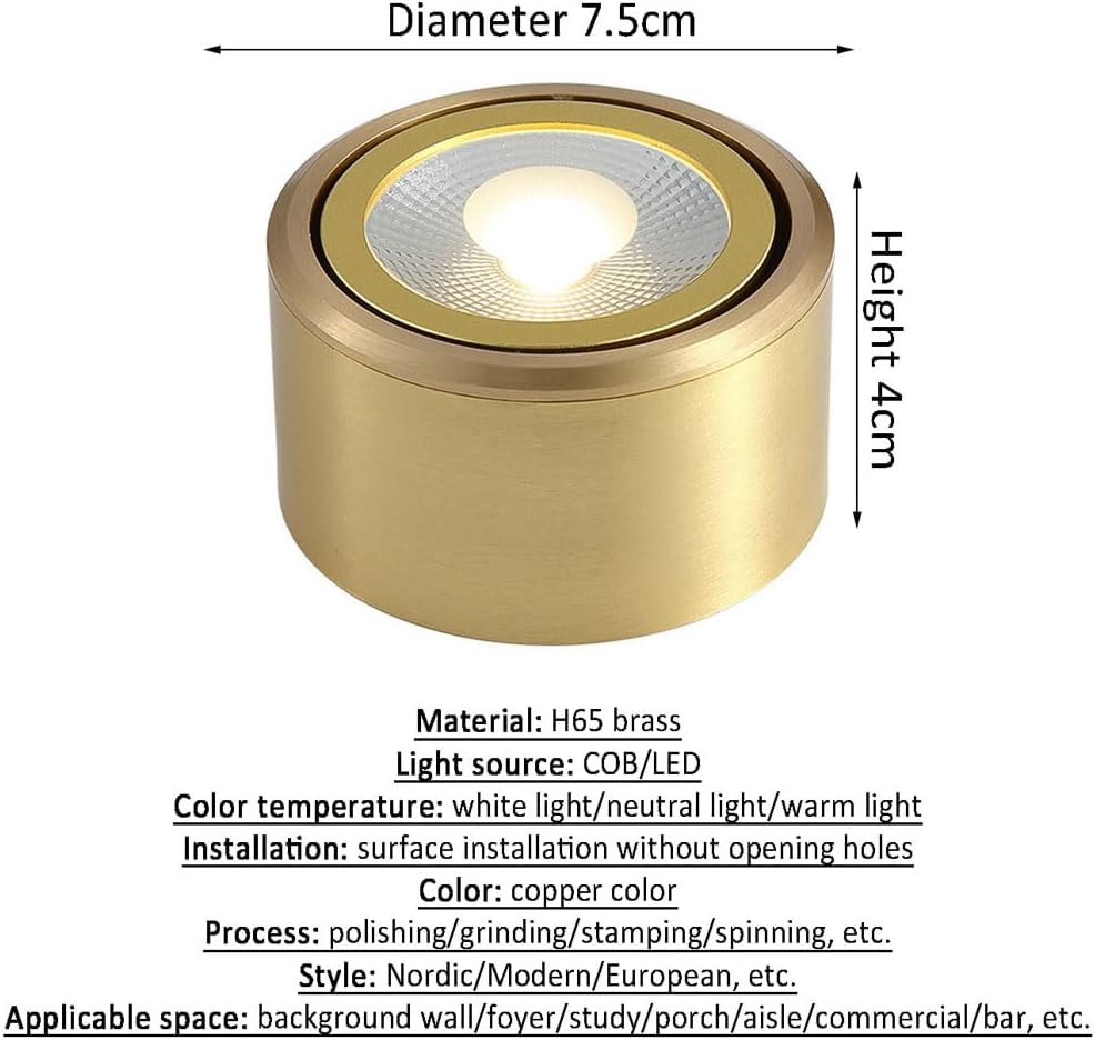 | 8 Pack | Retrofit Led Recessed Lighting, Selectable 3000K/4000K/6500K, High Brightness Directional Le Downlight,Brass Trim Led Eyeball Lights, Adjustable Downlight,4000k-3W (4000K 9W)