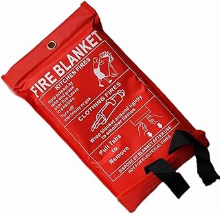 RIMEX Fire Blanket, 1m x 1m, Soft Case with Mounting Loops, Quick Release, for Kitchen, Office, Caravan