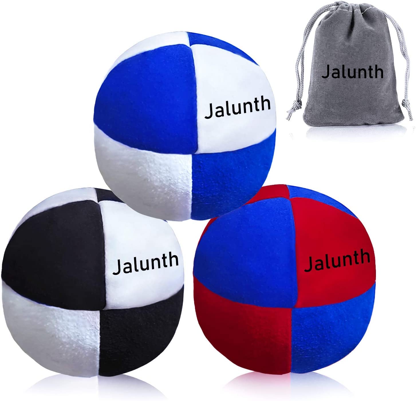 Jalunth Hacky Sack Footbag Balls Game Bags Bulk Set of 1 2 3 with Carry