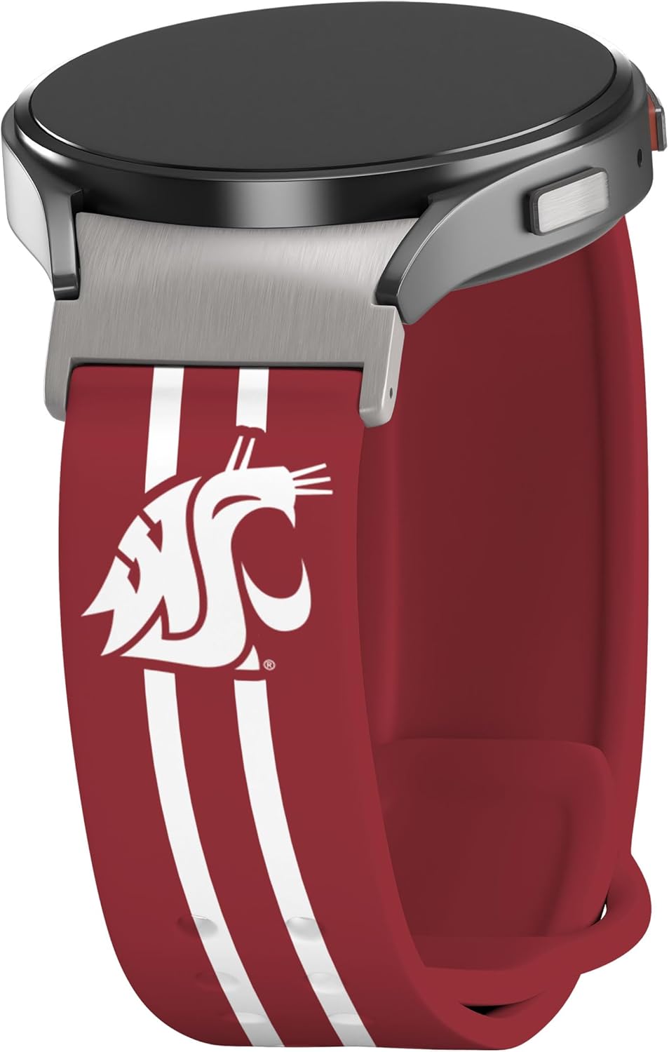Affinity Bands Washington State Cougars HD Fitted Watch Band Compatible with Samsung Galaxy Watch 4-7 (Short Stripes)