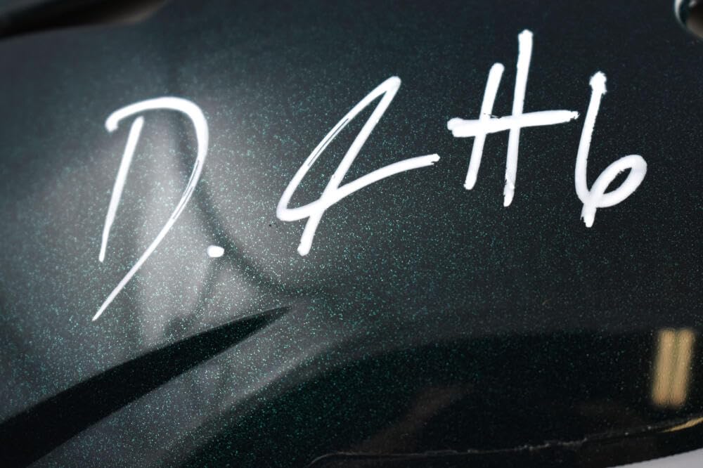 DeVonta Smith Autographed Eagles F/S Speed Authentic Helmet - Fanatics White