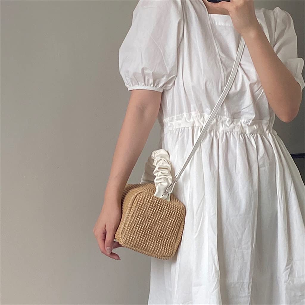 Stroh-Umhängetasche, Stroh-Clutch-Frauen-handgemachte Stroh-Taschen-Sommer-Strand-Umschlag-Geldbörsen-Geldbörsen-Tasche Purs