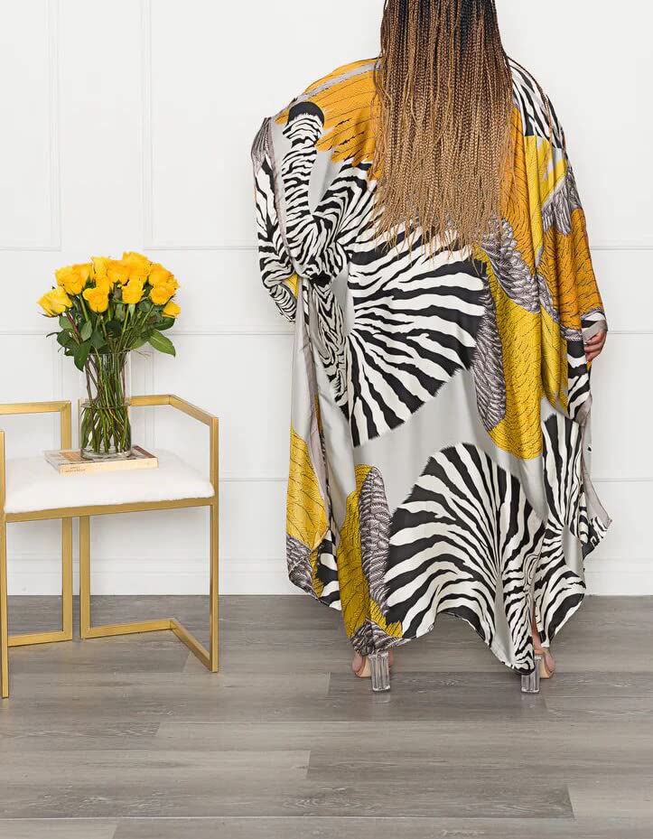 Image of Hostoyo Women Maxi Kimono Robe Cardigan Satin Plus Size Casual Outwear Open Front Beach Swimsuit Cover Ups Lightweight Robe Duster