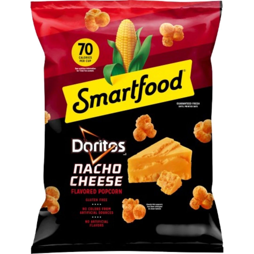Bundle Smartfood Doritos Nacho Cheese Flavored Popcorn, Pack of 8