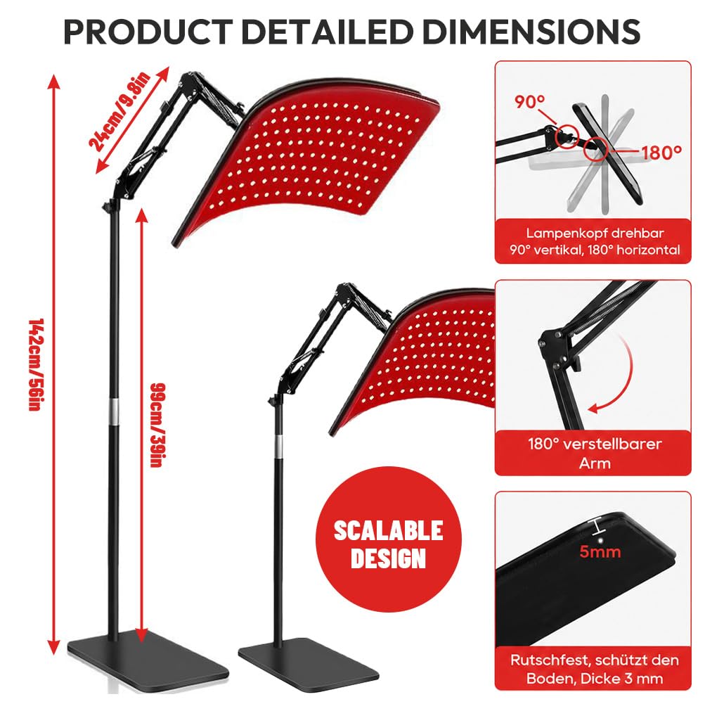 Lampada a luce rossa 630/660/850/940 nm, lampada a infrarossi rimovibile 2 in 1 con 120 LED, 5 livelli regolabili, pad terapeutico multifunzione per vita, gambe, spalle, viso, piedi, pancia e polsi
