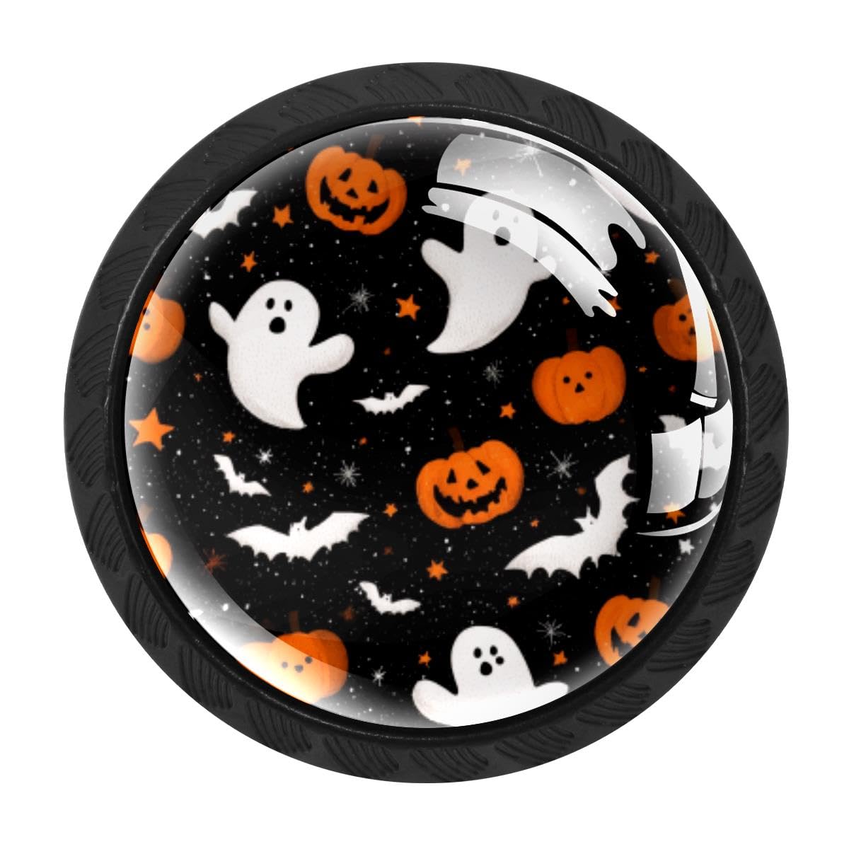 HEOEH 4 PCS Cabinet Knobs, Halloween Pumpkins Drawer Knobs Dresser Handles