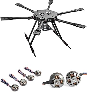 jeeflyhobby LX850 Heavy Lift Hexacopter Frame + 6pcs 4208 380KV Brushless Motor 850mm Foldable Carbon Fiber Drone Frame with Landing Gear for Cinematic & Industrial Payload