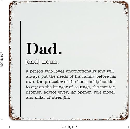 Miniatura 2 de Letrero de metal con texto en inglés "Dad Father Noun Definition" ("Dad Father Noun Definition"), signo de metal con texto en inglés "Dad Father