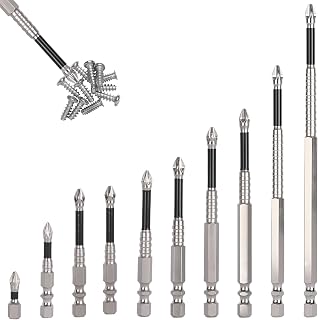 CATITO High Magnetic Screwdriver Drill Bit Set, 10pcs Impact Resistant Non Slip Bit, Anti-Slip Magnetic Electric Screwdriver Set