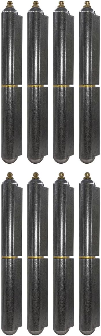 7” Inch Weldable Bullet Hinge – Heavy Duty Barrel Hinges – Weld On Gate Hinges – Weldable Door Hinges – Weld BBQ Smoker Hinge – 7.39" Inch x .98" Inch – Heavy Duty Steel Teardrop Body Pin Grease Zerk