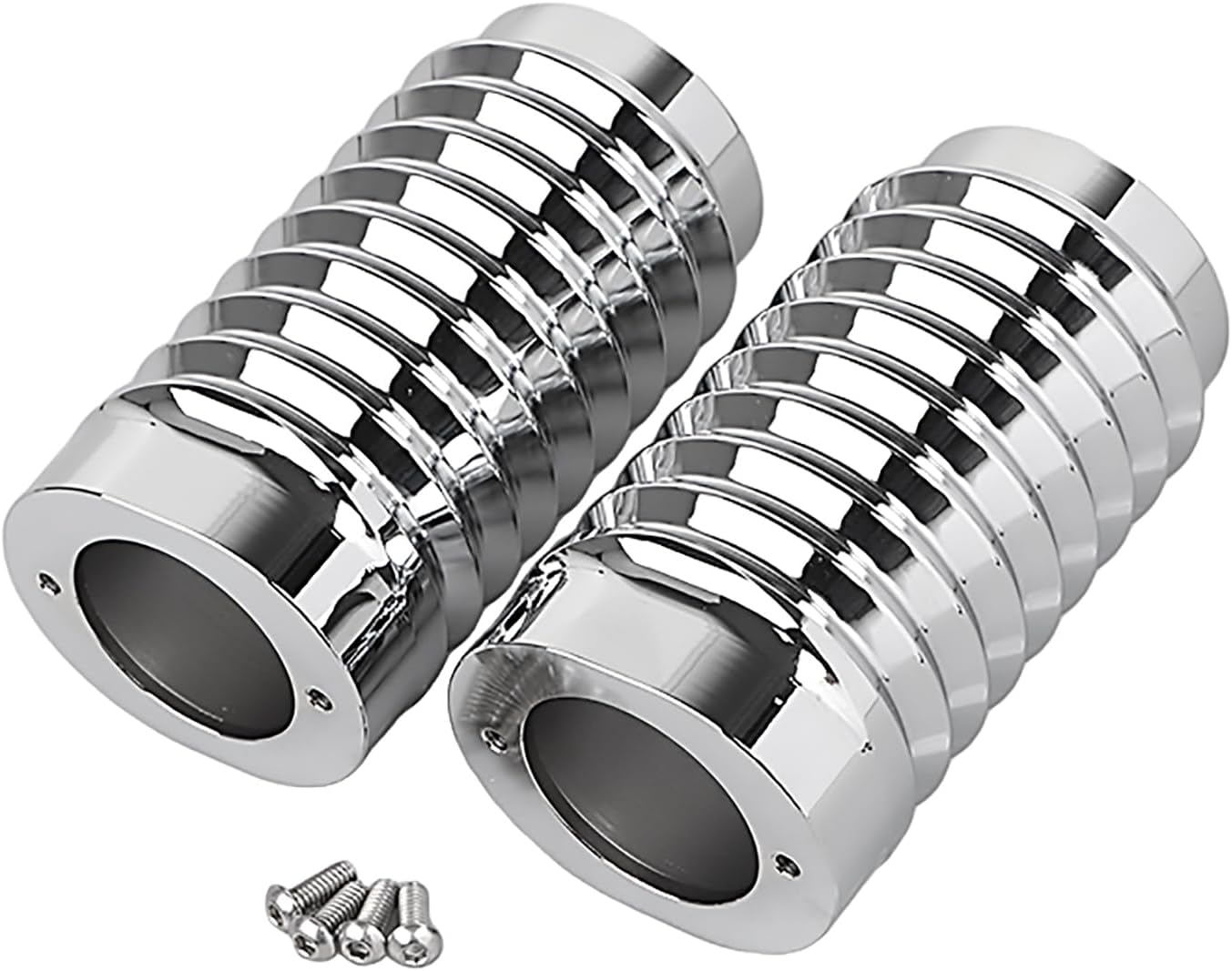 Upper Fork Slide Covers Front Fork Boot Tube Retro Covers Retro For Harley Softail Fat Boy Touring Street Electra Glide FLHTC Road King FLHRI 1996-2013,Chrome