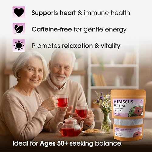 Miniatura 4 de TeaDreamTea Bolsas de té de hibisco  50 bolsas de té sin blanqueador  Sin cafeína  Flores secas de hibisco  Té de flores de hibisco  Té de flores