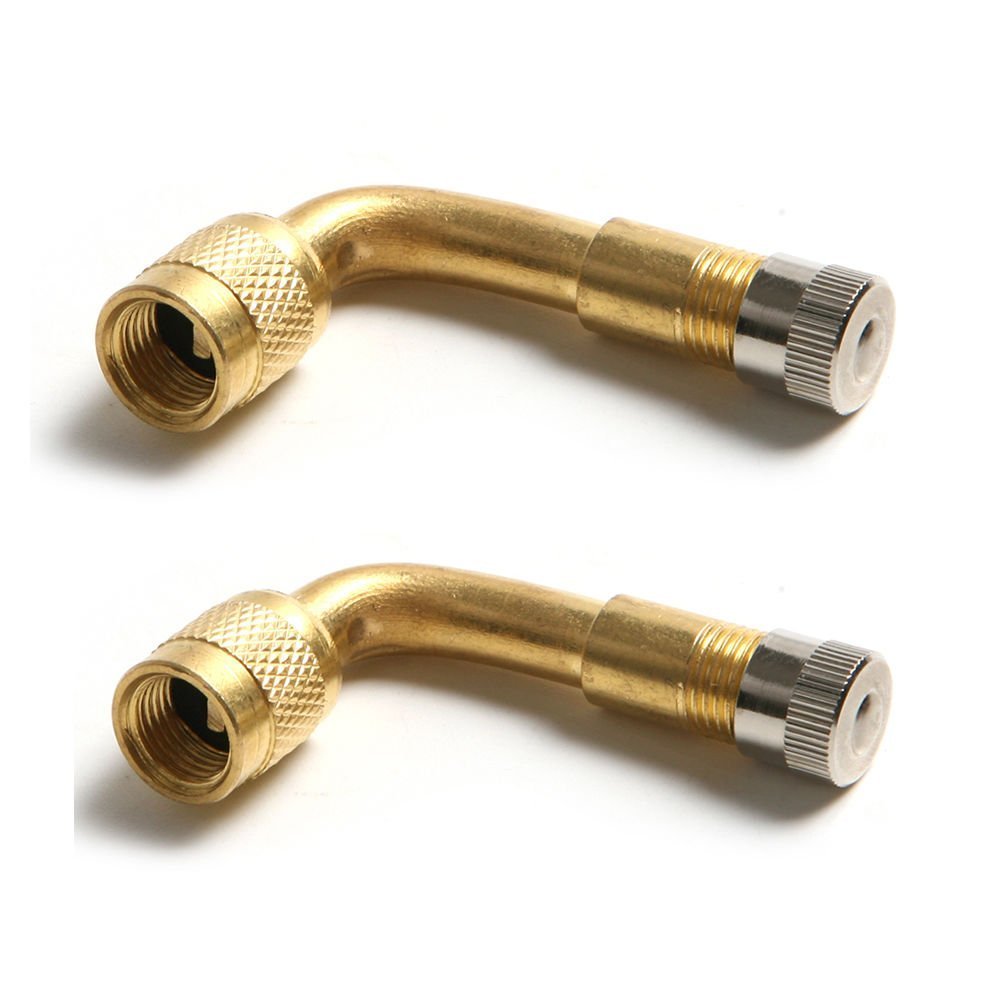 Namvo 2-częściowe przedłużacze zaworu, adapter przedłużający zawór opon, rower samochodowy zawór motocyklowy, mosiężny pręt przedłużający zaworu 90 stopni