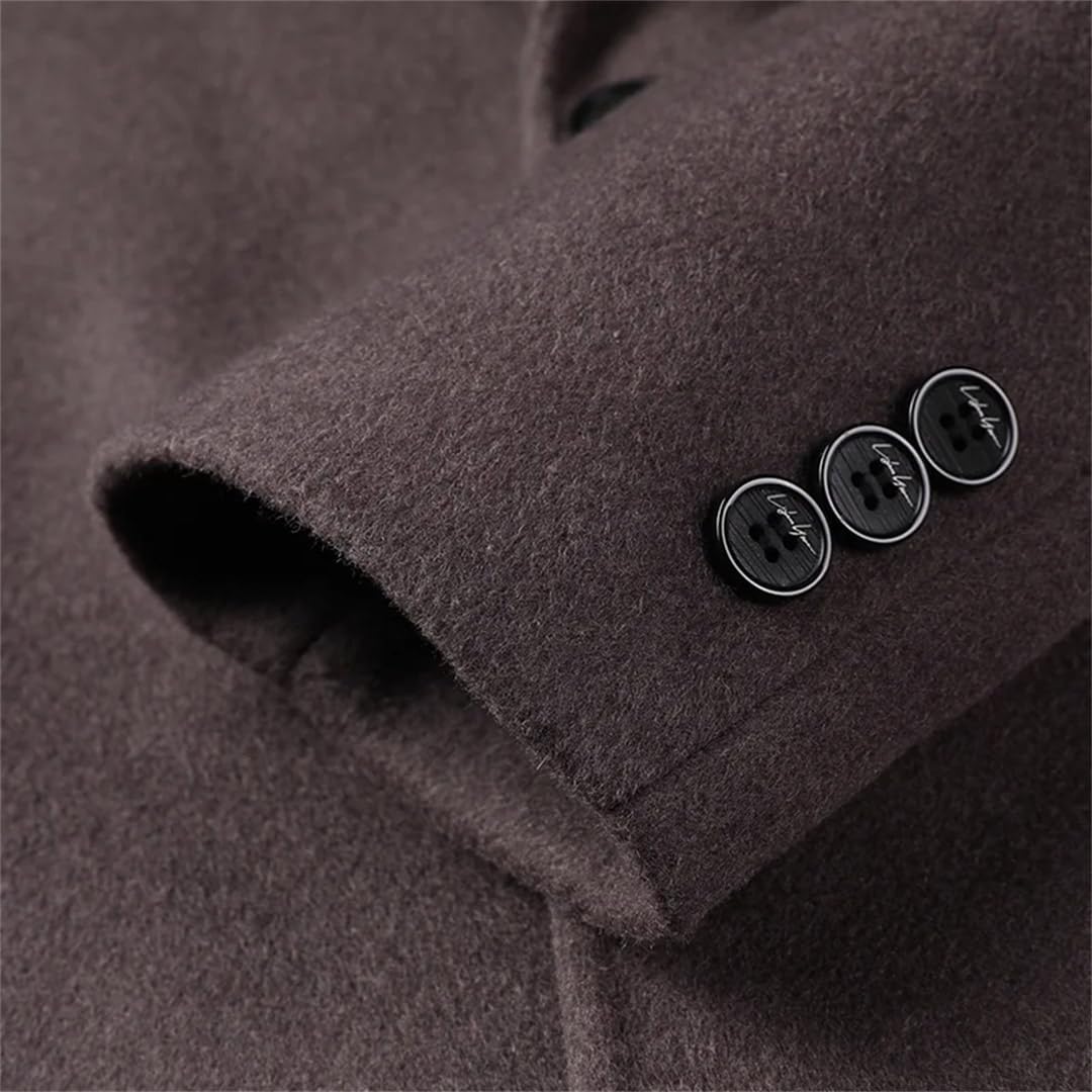 Men's Wool Blends Jackets Slim Fit Straightforward Business Single Breasted Coat