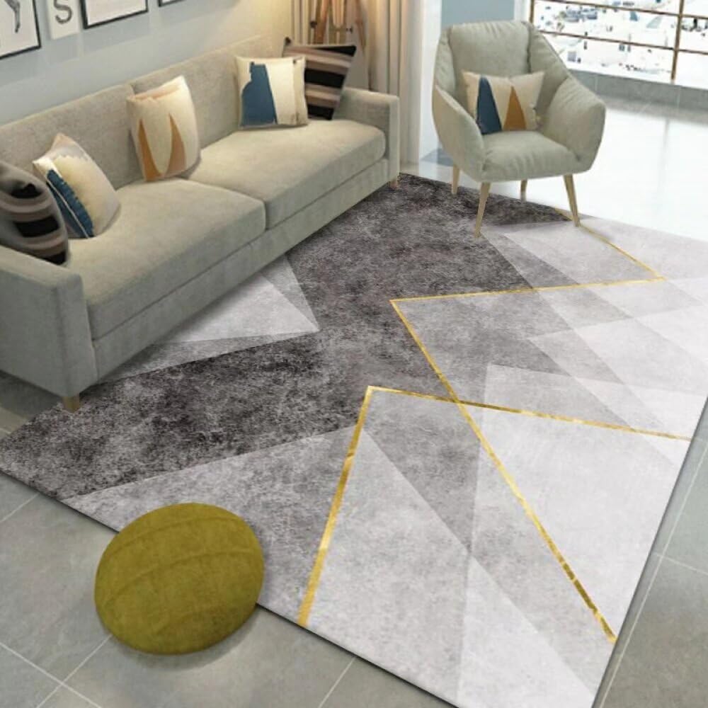 Tapis de salon doux anti-d&eacute;coloration parfait pour prot&eacute;ger le sol