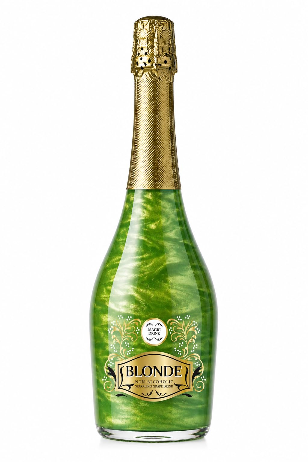 Blonde Magic Drink Sparkling Grape Drink, 750 ml | Premium Non-Alcoholic Celebration Beverage with Magical Shimmering Effect | Perfect for Parties, Gifting & Special Occasions (Green - 750ml)-image-43