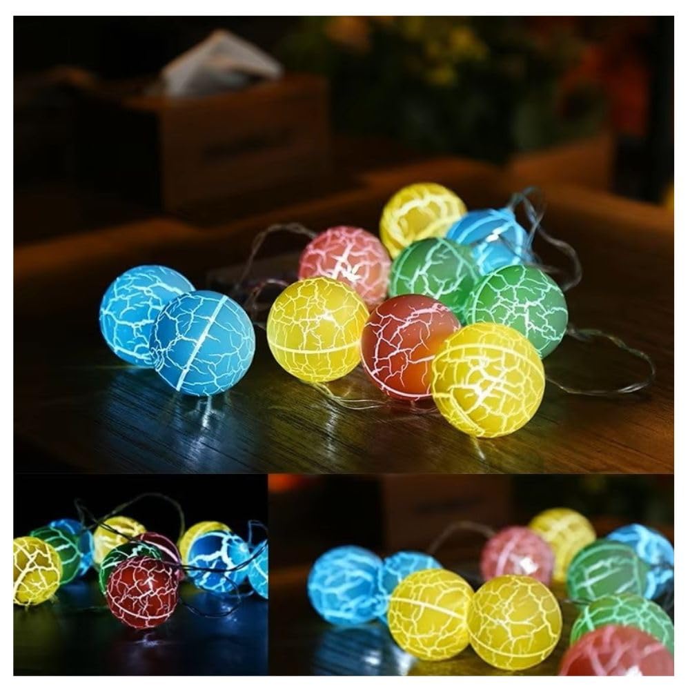 KHIZAR LED String Lights for Decoration, Fairy Curtain & Hanging Lights for Bedroom, Ramadan, Eid, Festival & Home Wall Decor (Crack Ball LED Light) 4