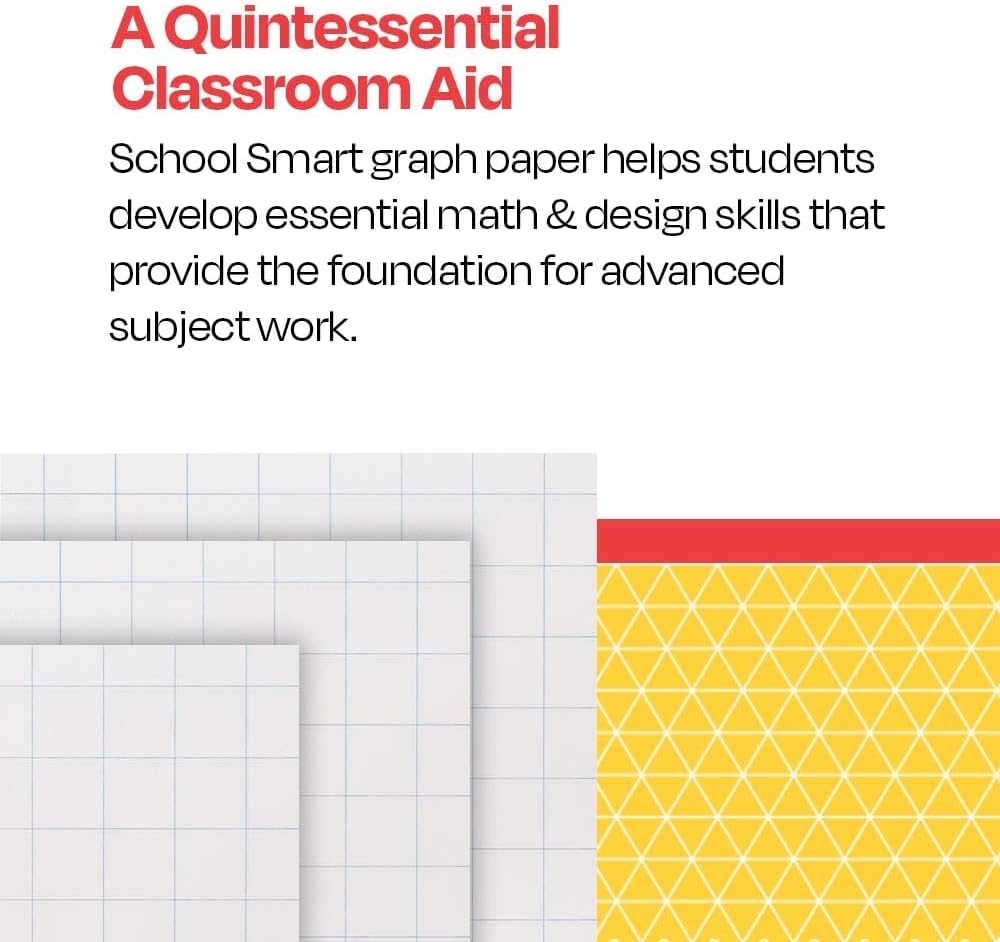 School Smart-85280 Double Sided Graph Paper with in Ruler - 8 1/2 in x 11in - Ream of 500 - White