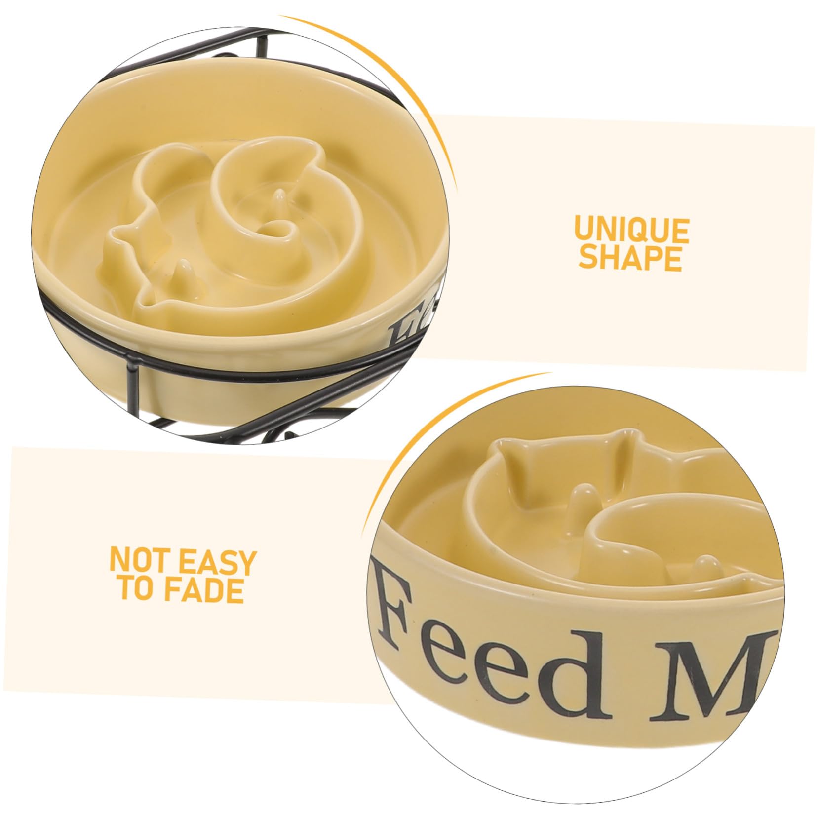 ibasenice Gamelle Anti-glouton Surélevée pour Chien Chat Labyrinthe Alimentation Lente Céramique Facile Nettoyage Stable Anti-déversement