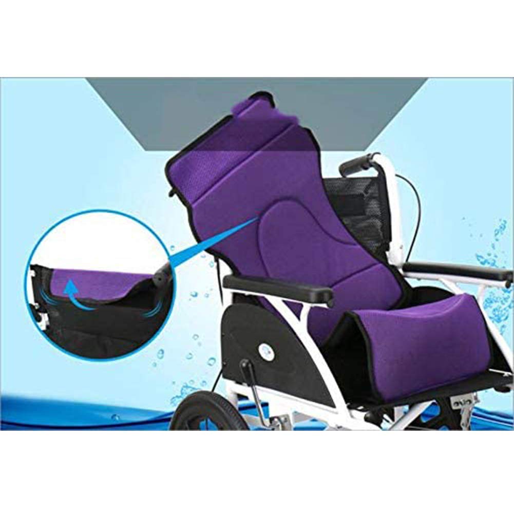 Silla de Ruedas Transit Sillas de Ruedas de Aluminio, de Estructura Liviana y Plegable con Frenos y Respaldo Plegable (Morado)