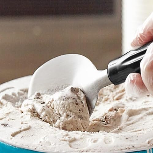 Miniatura 3 de Pala de helado resistente, hoja de acero inoxidable con mango de plástico de color negro