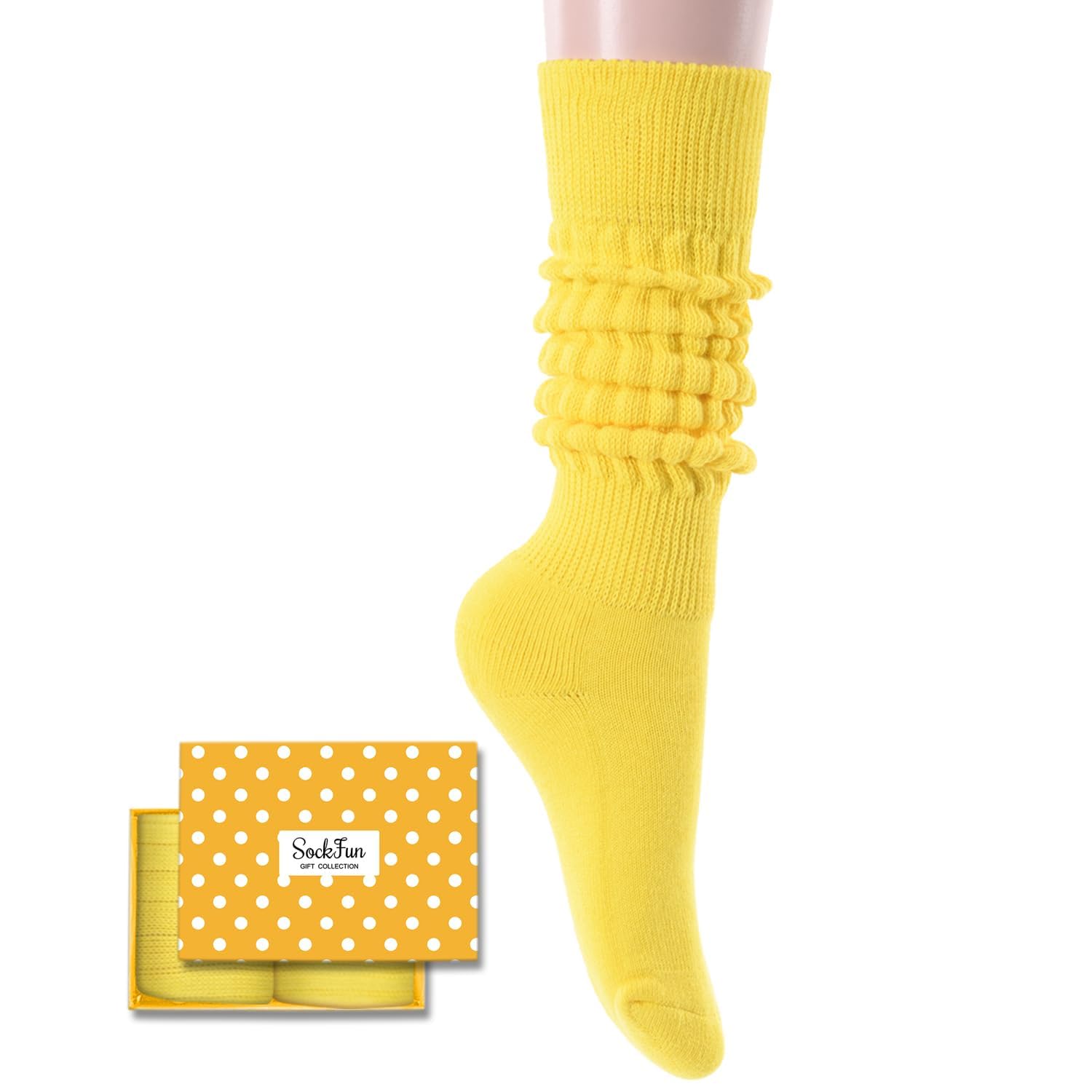 Slouch Socks for Women - Green Purple Long Boot Stack Socks, Orange Yellow Pink Blue Gifts
