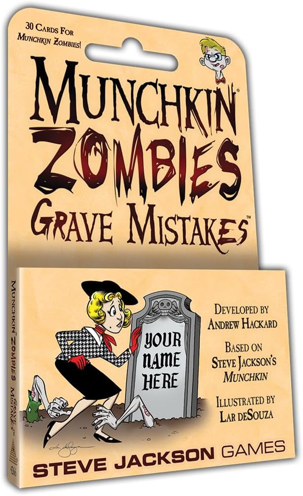Munchkin Zombies: Grave Mistakes Card Game (Mini-Expansion) | 30-Card Expansion | Adult, Kid & Family Game | Fantasy Adventure RPG | Ages 10+ | 3-6 Players | Play Time 120 Min | Steve Jackson Games