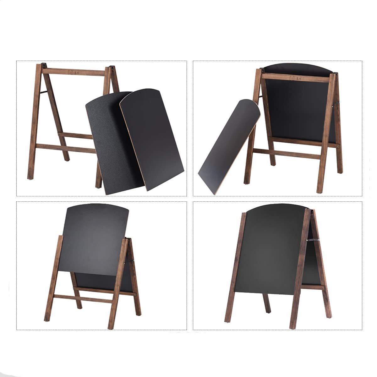 GIANTEX-Pizarra de Doble Cara con Estructura Triangular Plegable con Almohadilla de Goma para Restaurantes, Bares y Hogares (60 x 80 x 101 cm)