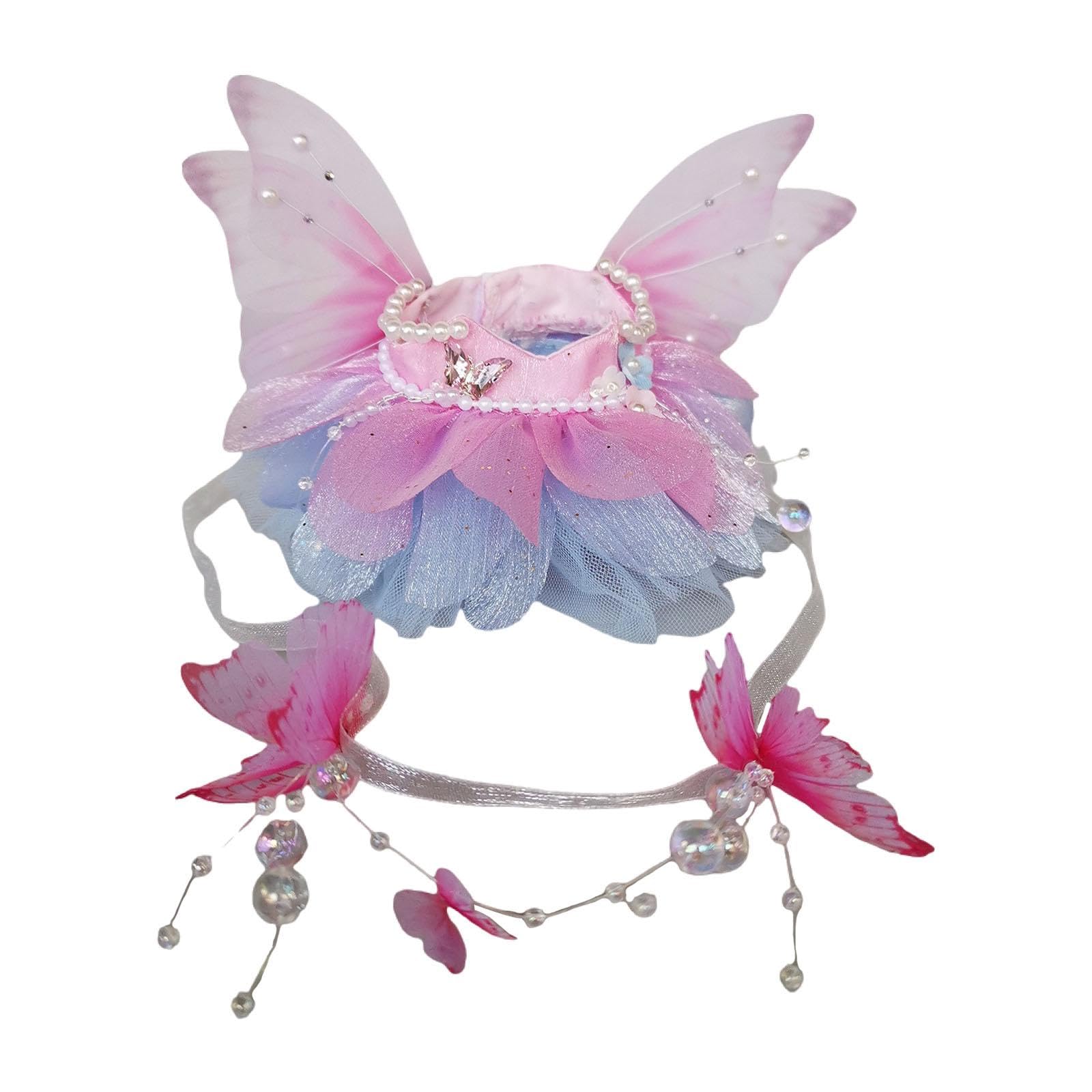 CALANDIS™ 15-17cm Plush Doll Clothes Fairy Dress with Hair Accessory Fashion Cute Pink and Blue-image-38