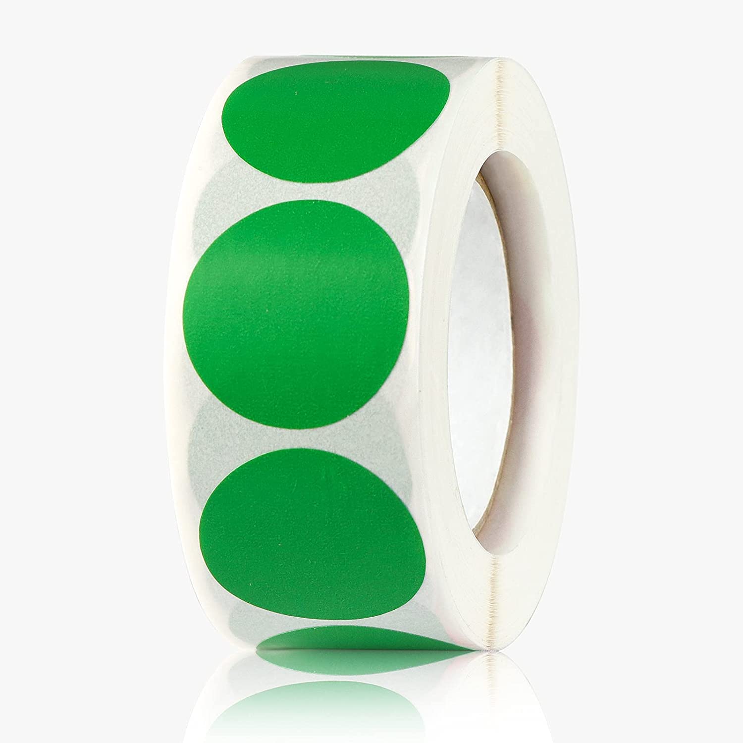 3000 Piece Green Color 1 Inch Round Dot Sticker Self Adhesive Labels Writable Surface for Inventory Organize, File Classification, Calendar Planner (Bright Green)