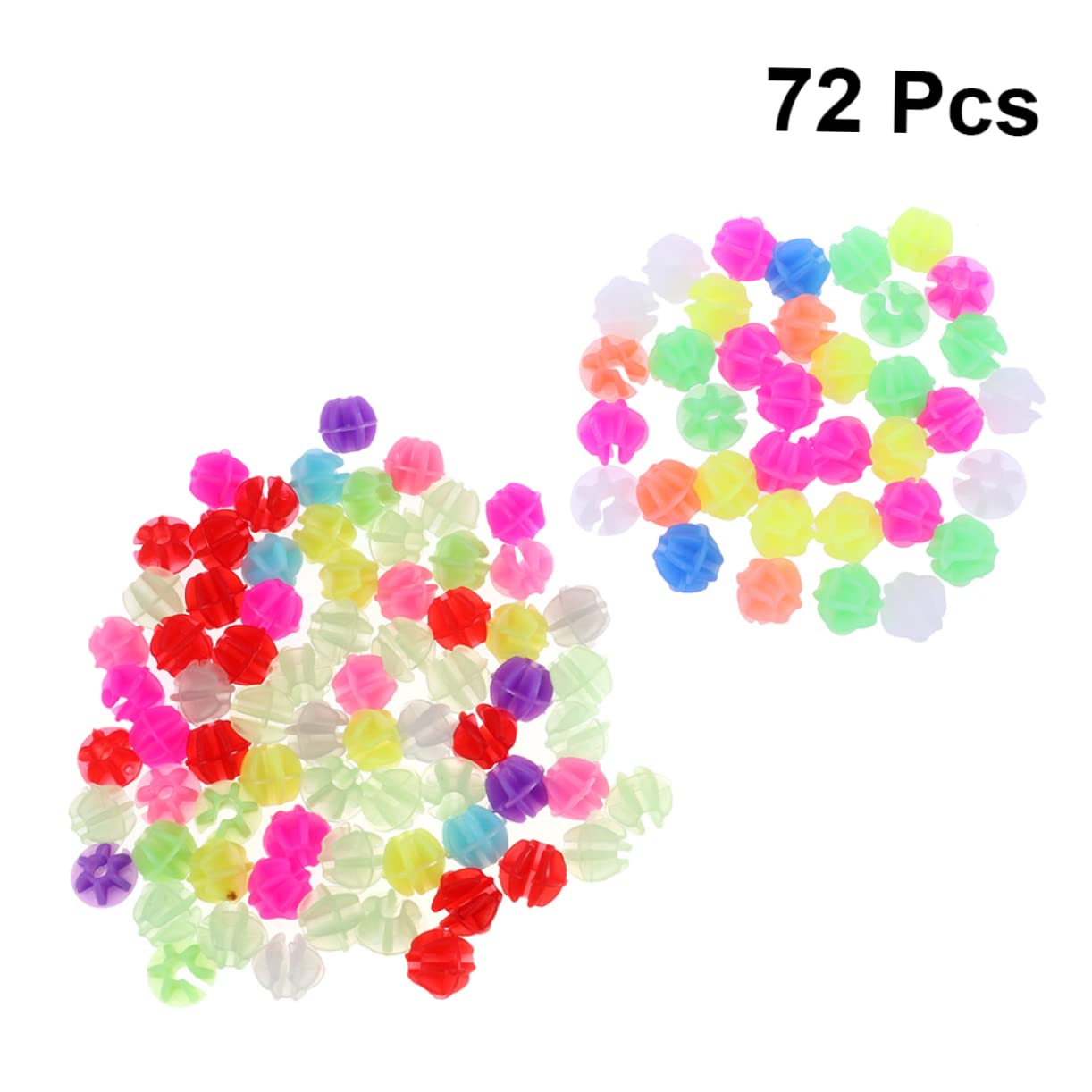Toddmomy 72Pcs Colorful Round Wheel Beads Luminous Plastic Clip Beads for Bike Decorations Compatible with All Standard Spokes for Bicycles