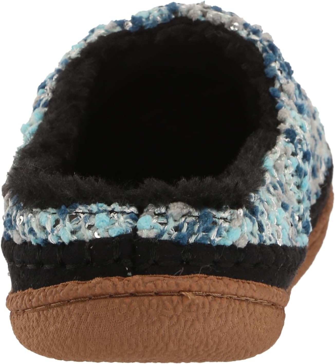 Western Chief Women's Evelyn Slipper - Knit Upper, Faux Fur Lining, Cushioned Insole, TPR Outsole