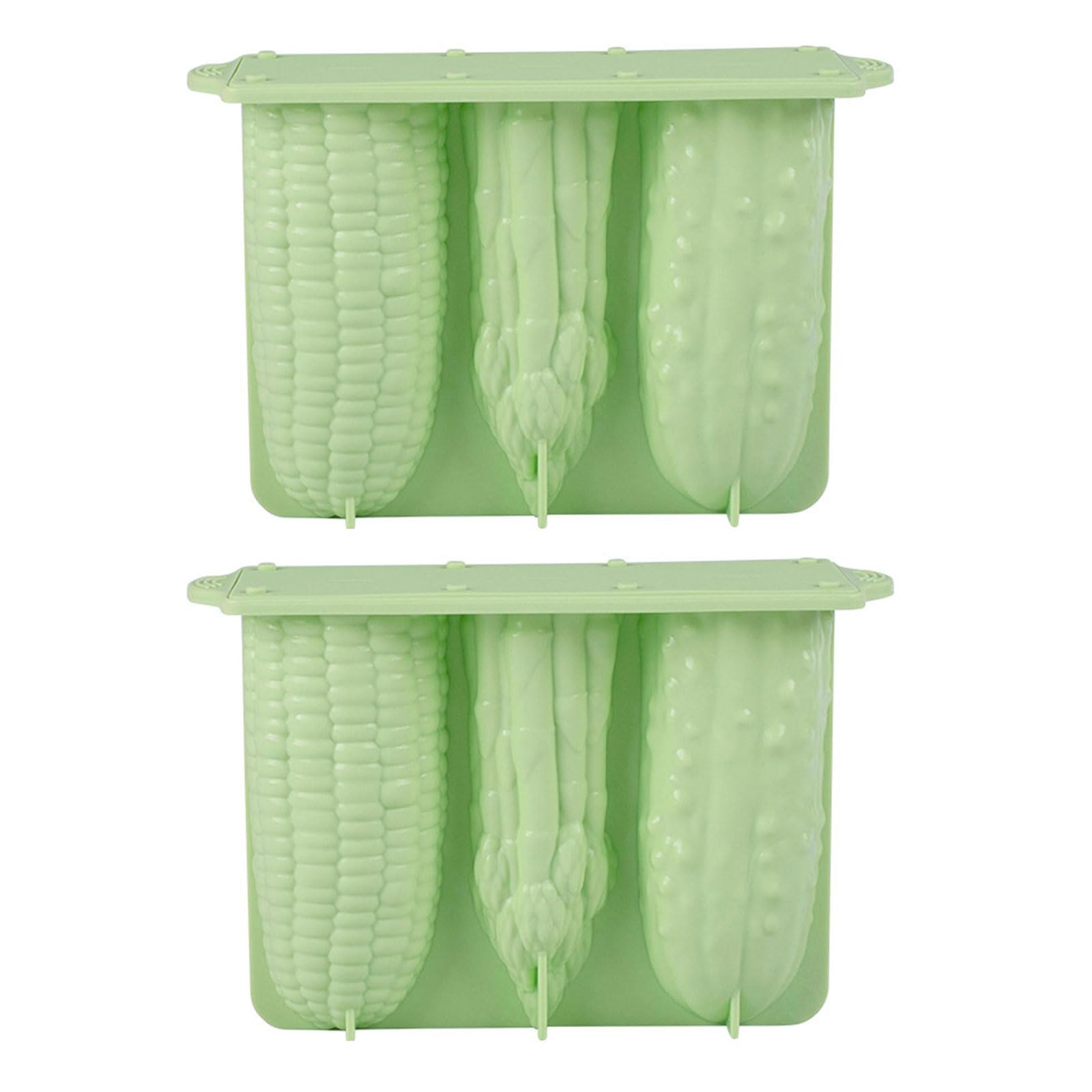 Xinsheinelry Vegetable Ices Cream Molds 3 Cavity Silicone Popsicles Molds Ices Cubes Tray Popsicles Maker Baking Cake Candy Mold Cubes Tray Maker Baking Cake Candy Mold