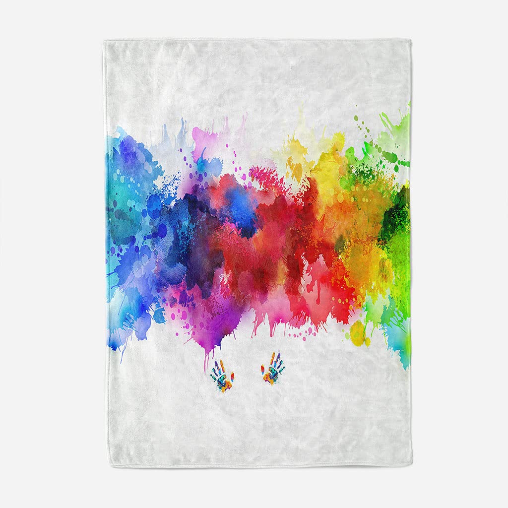 Mantas para Cama De Franela Invierno para Infantil Y Adulto 150X200Cm Manta Polar De Felpa De Microfibra Suave para Sofá, 3D Humo Colorido Patrón, Cálida Y Transpirable