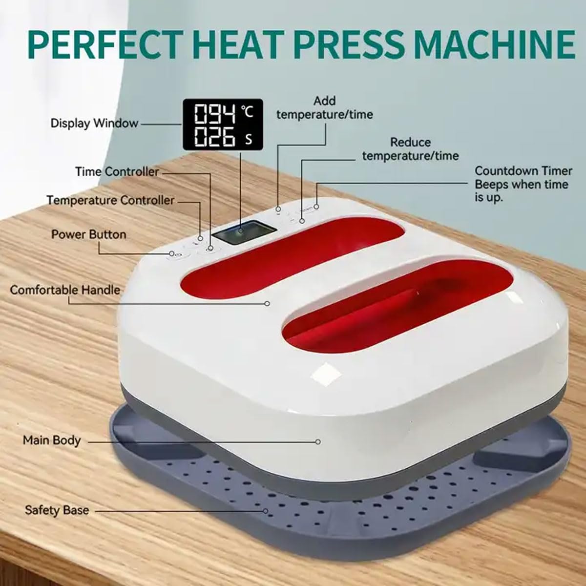 Amazon.co.jp: ポータブルヒートプレス機、15x15インチミニヒート