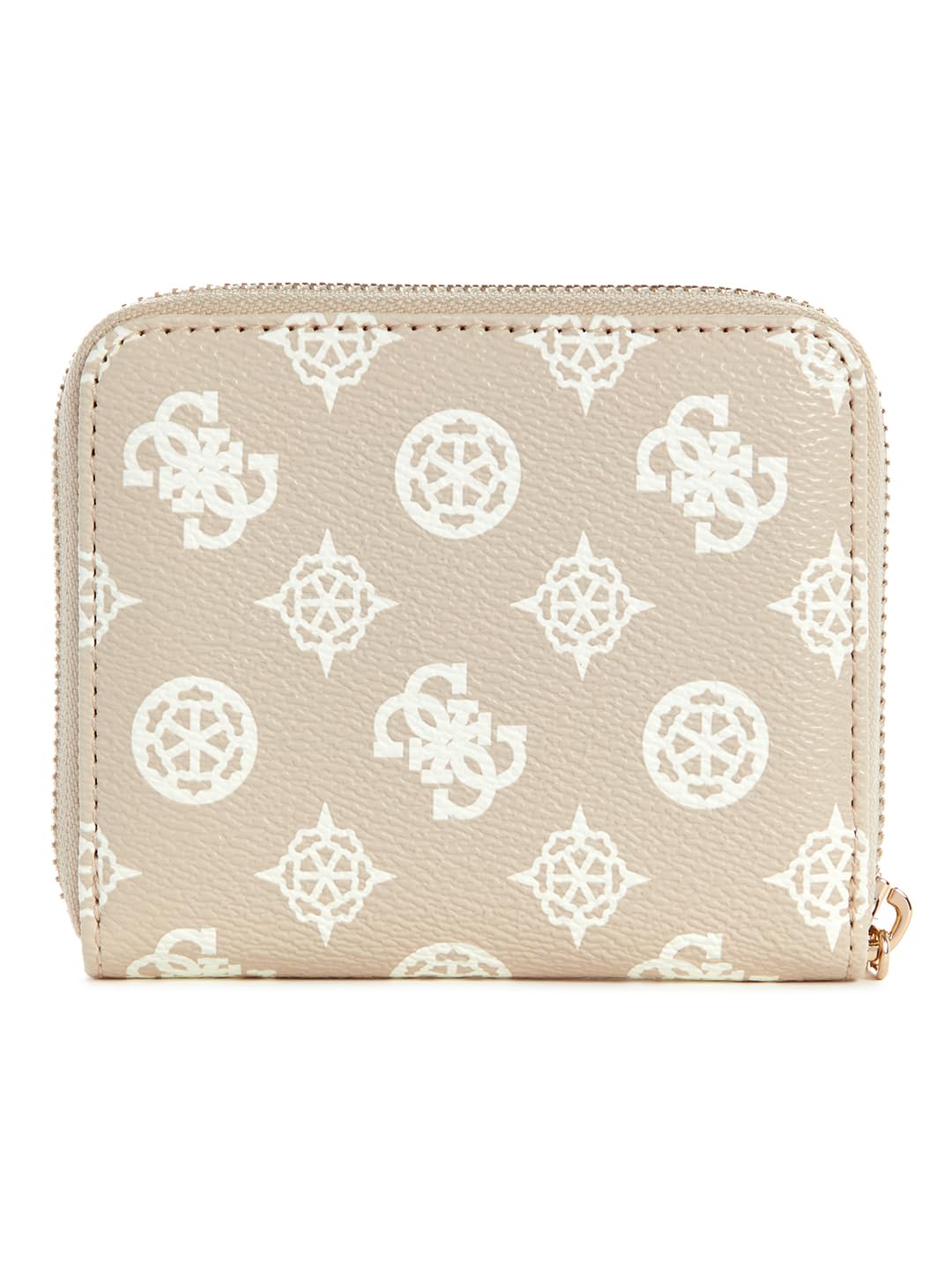 GUESS Laurel SLG Small Zip Around Wallet Mocha Logo