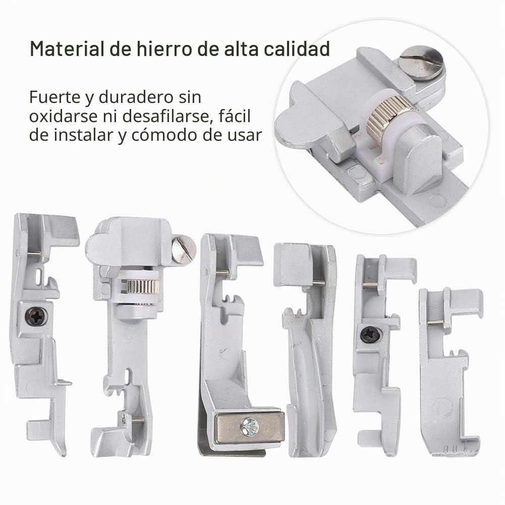 Juego de prensatelas de 6 piezas, prensatelas, prensatelas para máquina de coser doméstica, máquina overlock multifunción para máquina overlock doméstica