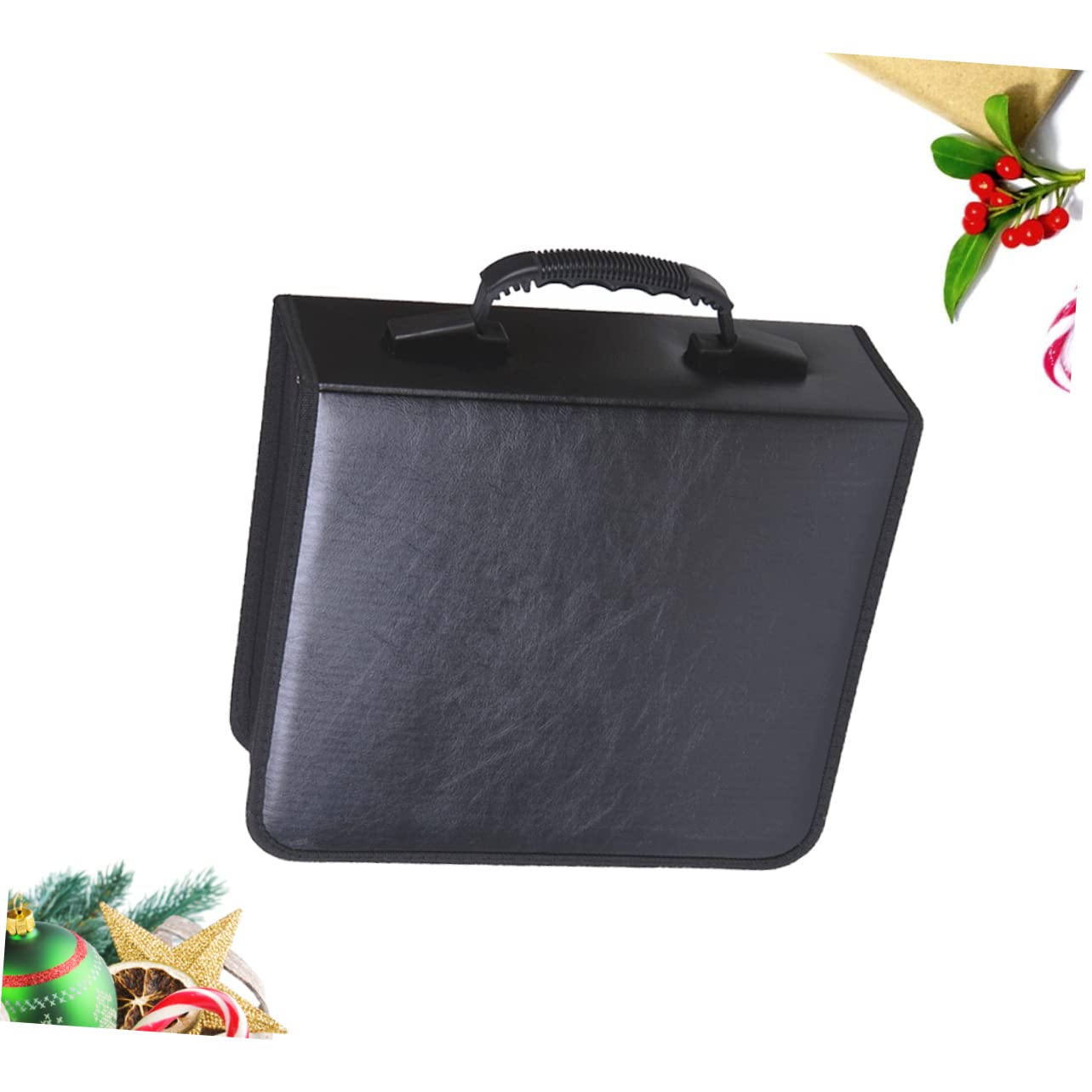 GLEAVI Borsa per CD e Dvd da Slot Custodia in Pelle Pu Resistente Cerniera Scorrevole Organizzazione per Casa o Auto Scatola Portaoggetti Pratica