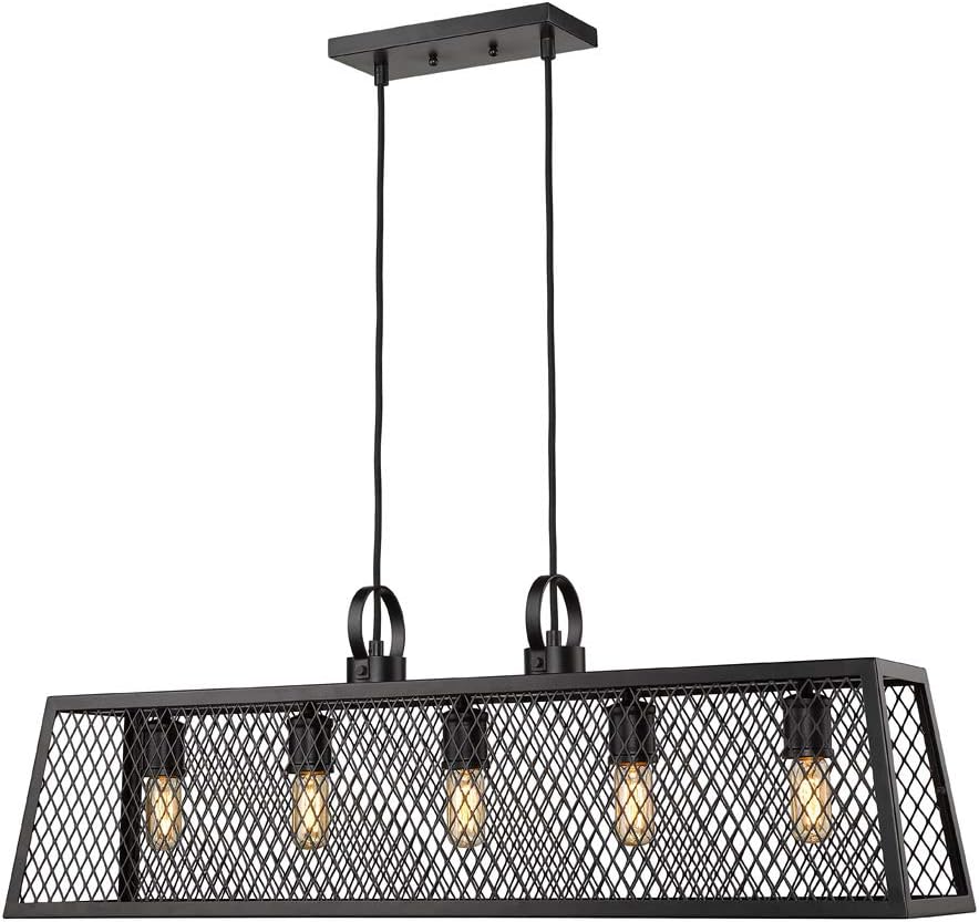 Golden Lighting 3239-LP BLK Abbott Linear Pendant, Black