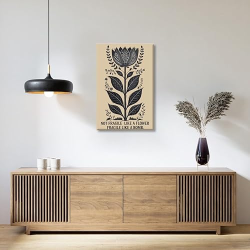 Miniatura 6 de Arte de pared feminista moderno frágil como una bomba de flores, póster motivacional para decoración de pared, retro igualdad, activismo,
