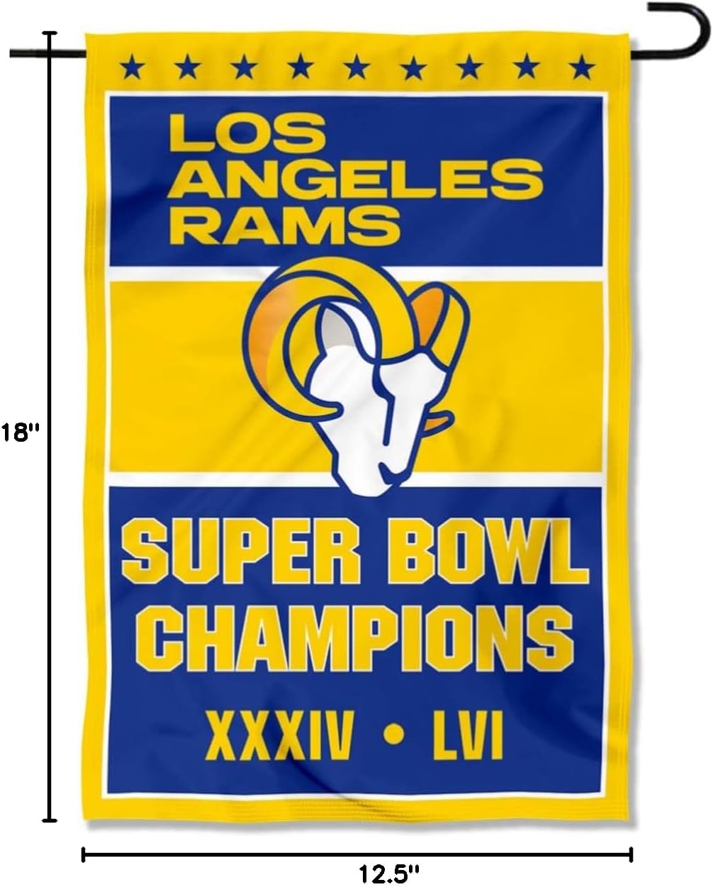 Los Angeles Rams 2 Time Champions Super Bowl LVI Double Sided Garden Banner Flag - Image 5