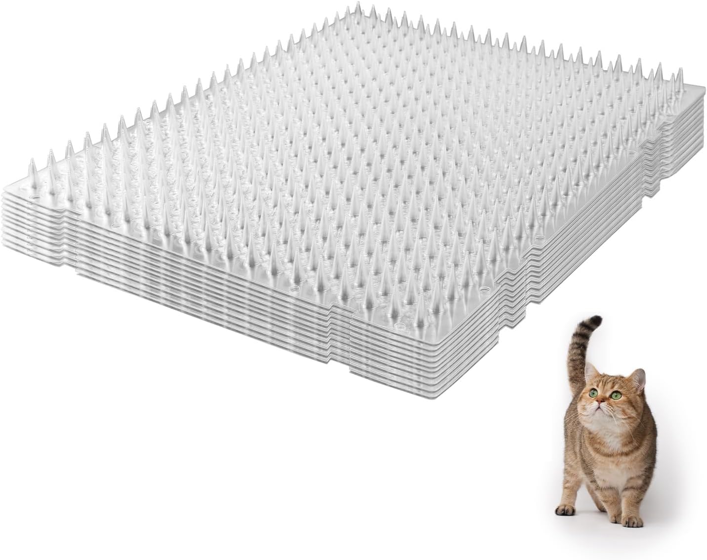 Lot De 10 Tapis Dissuasif Pour Chats – Lot De 10 Tapis à Pointes De 2,5 C, Gris 41,5 X 33,4 C