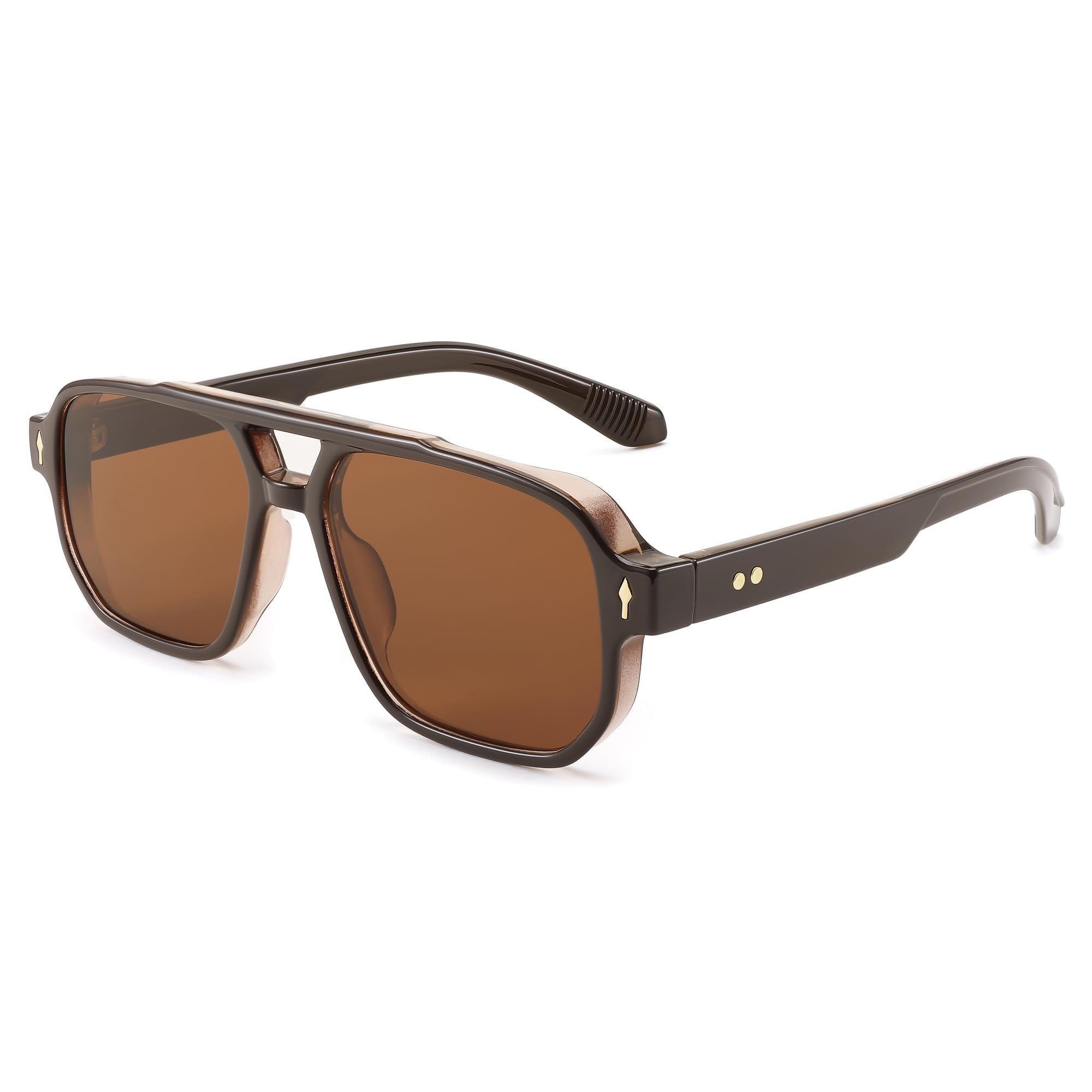 Retro Square Aviator Sunglasses Women Men, 70s Vintage Rectangle UV400 Sun Glasses E1120-image-33