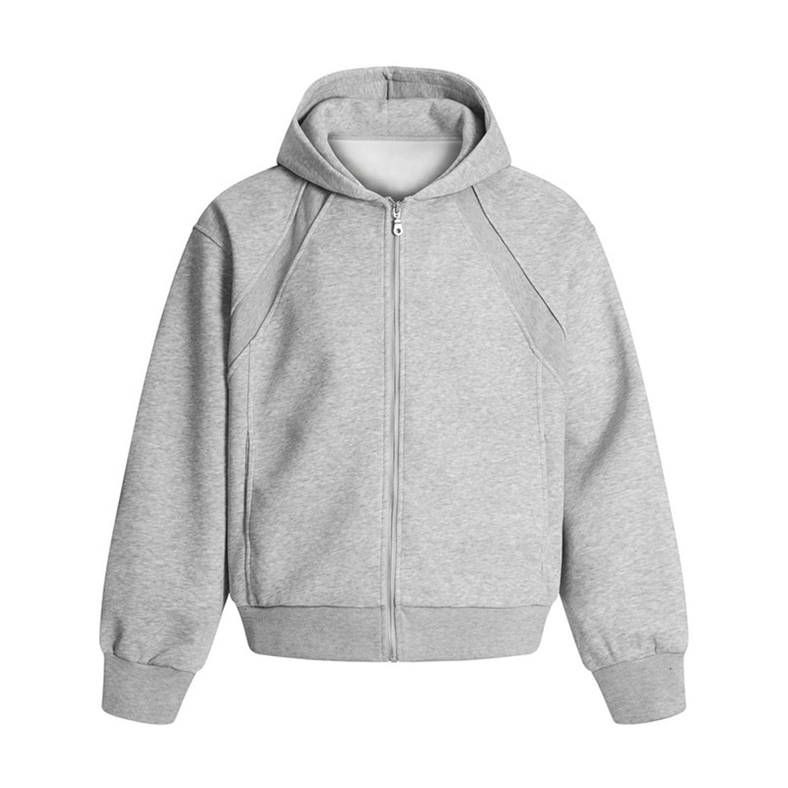 Generico Felpa Uomo con Zip Invernale,Felpa con Cappuccio da Uomo Pesante Air Layer vestibilità Ampia Casual Sportiva Oversize Unisex da Coppia